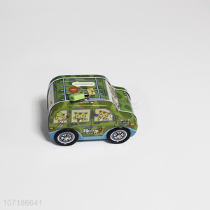 Wholesale cute car shape iron money box tin piggy bank for children