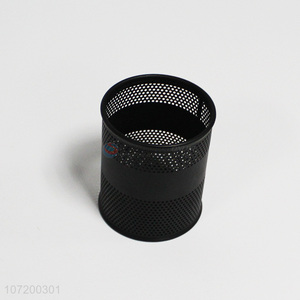 Promotional office and school stationery round black mesh wire pen container pen holder