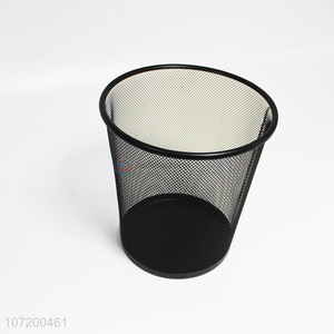 Good quality black mesh wire wastepaper basket tabletop storage basket