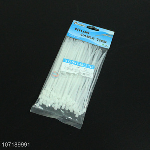 High quality 100pcs white self-locking nylon cable ties