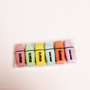 Cute Design 6 Pieces Colorful Highlighter Set