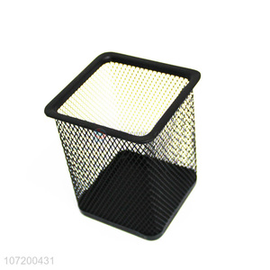 Wholesale school office stationery black square mesh wire pen holder