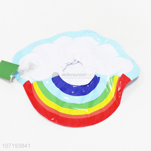 Hot selling rainbow shape beach floating can cup holder inflatable pool drinks holder