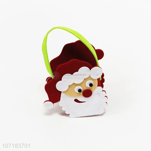 Wholesale Custom Design Santa Claus Shaped Felt Candy Basket
