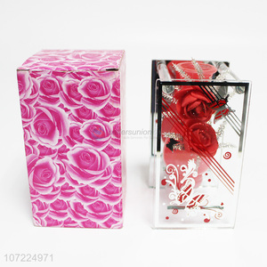 High quality red rose vase home glass vase decoration