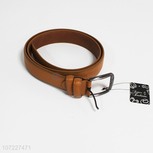 High quality 3.5cm width men's pu leather belt with metal buckle