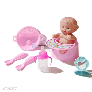 Unique Design Lovely Vinyl Baby Doll With Children Dining Chair