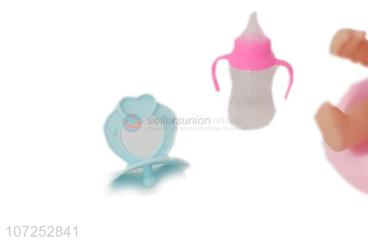 Premium Quality Vinyl Baby Doll Toy With Feeder Bottle And Toilet