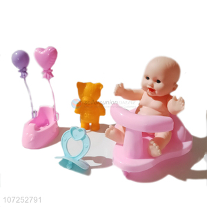 High Sales Vinyl Boy Doll With Baby Carriage Kids Play Toy Set