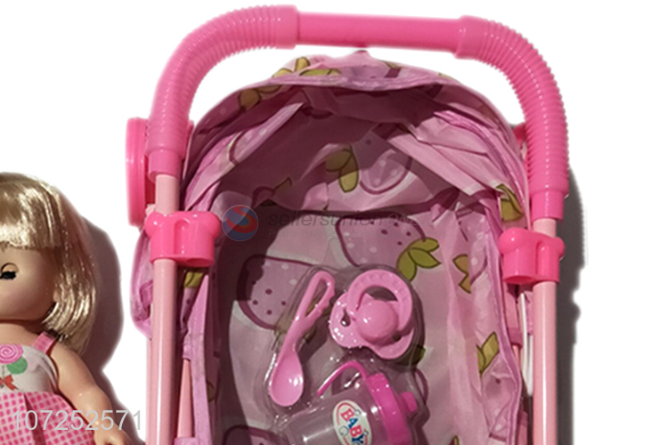 Premium Quality Lovely Baby Doll Stroller Toy For Girls