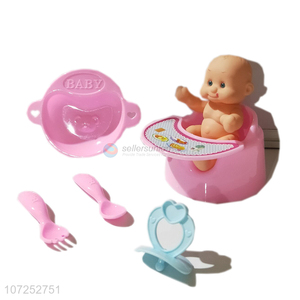 Cheap Price Lovely Vinyl Baby Doll With Children Dining Chair