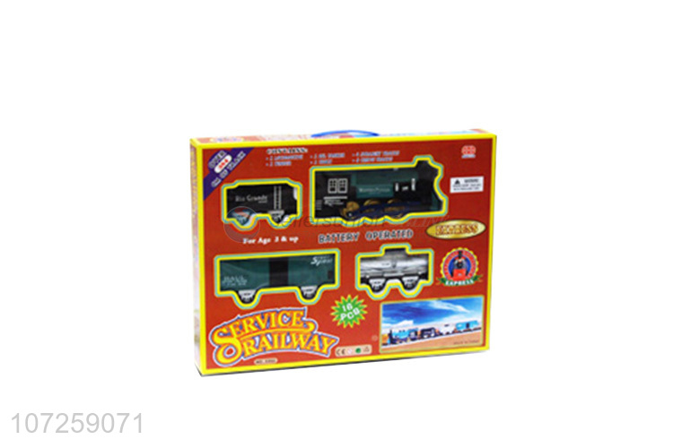Excellent quality boys railway toy train battery operated train set