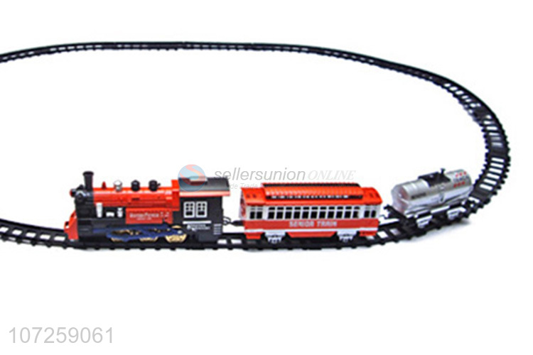 Latest arrival battery operated smoke train toy set for toddlers