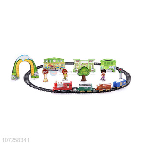 Customized cheap battery operated smoke train toy set for toddlers
