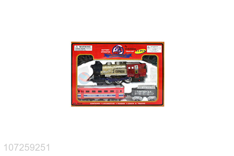 High quality plastic railway set toy battery operated toy train