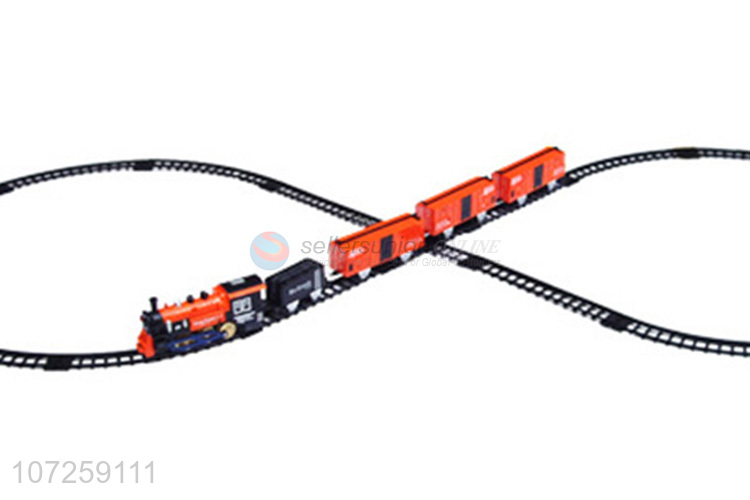 Unique design battery operated train set toy electric plastic toys