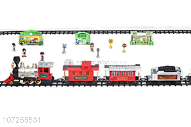 Hot selling plastic railway set toy battery operated toy train