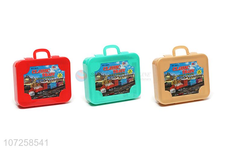 Premium quality battery operated plastic train railway set slot toys
