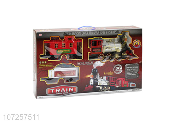 Superior quality boys railway toy train battery operated train set