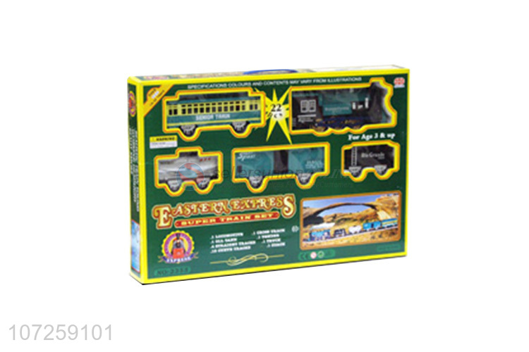 Latest design plastic track toys battery operated toy train for kids