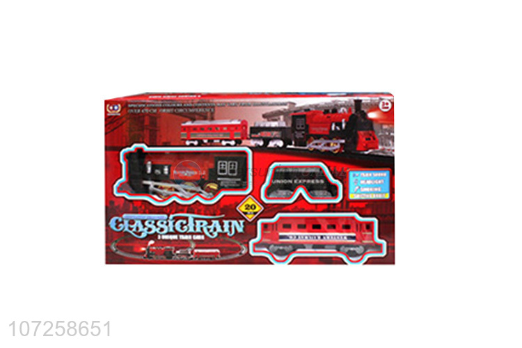 Promotional cheap plastic railway set toy battery operated toy train