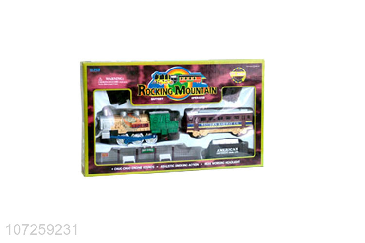 Promotional items battery operated train set toy electric plastic toys