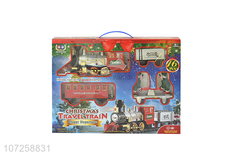 Customized cheap boys railway toy train battery operated train set
