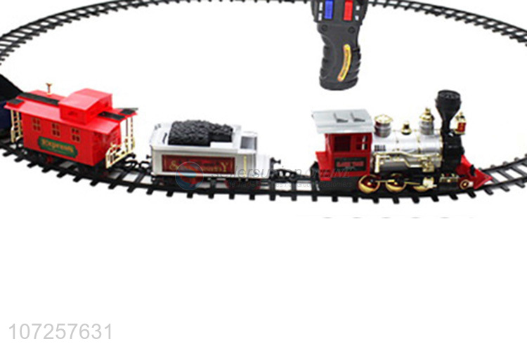 Latest design boys railway toy train battery operated train set