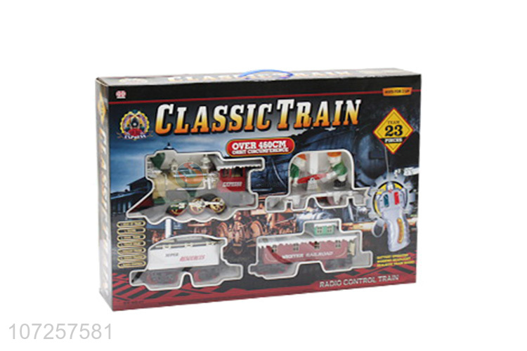 Popular products battery operated plastic train railway set slot toys
