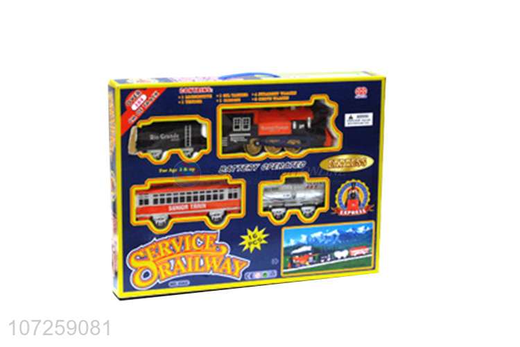 China OEM battery operated plastic electric toy train railway set