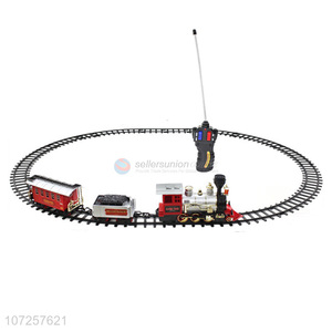 Wholesale cheap battery operated smoke train toy set for toddlers