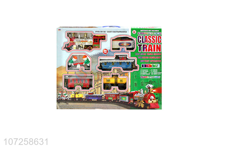 Good quality battery operated train set toy electric plastic toys