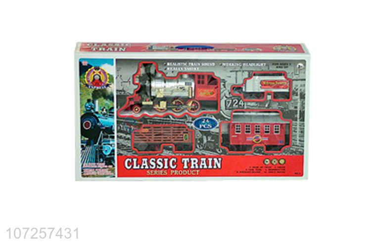 Attractive design battery operated train set toy electric plastic toys