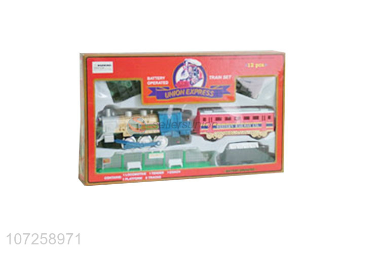 China manufacturer kids toys battery operated train set with track