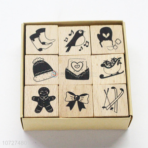 Good market wooden crafts kids toy wooden stamp set