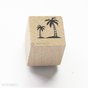 High quality square engraved wooden stamp with custom logo