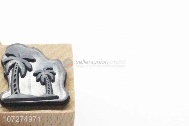 High quality square engraved wooden stamp with custom logo