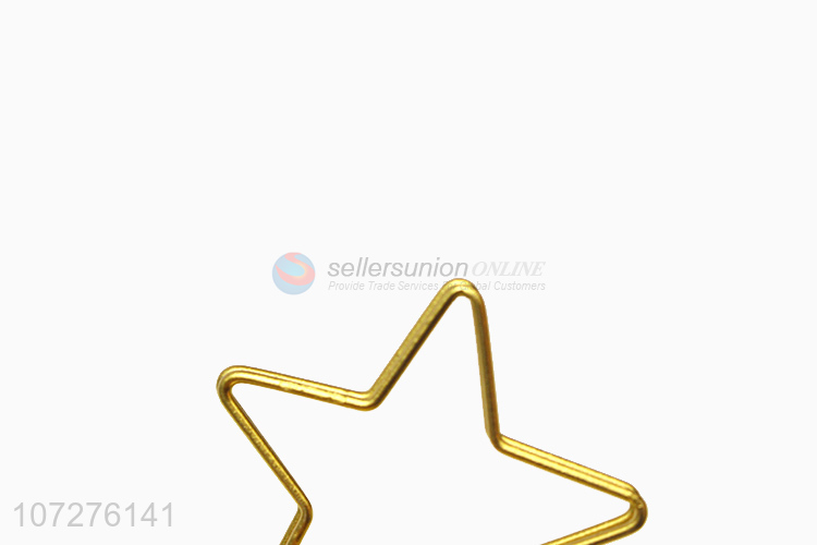 Promotional items office standing gold star shape metal name card holder