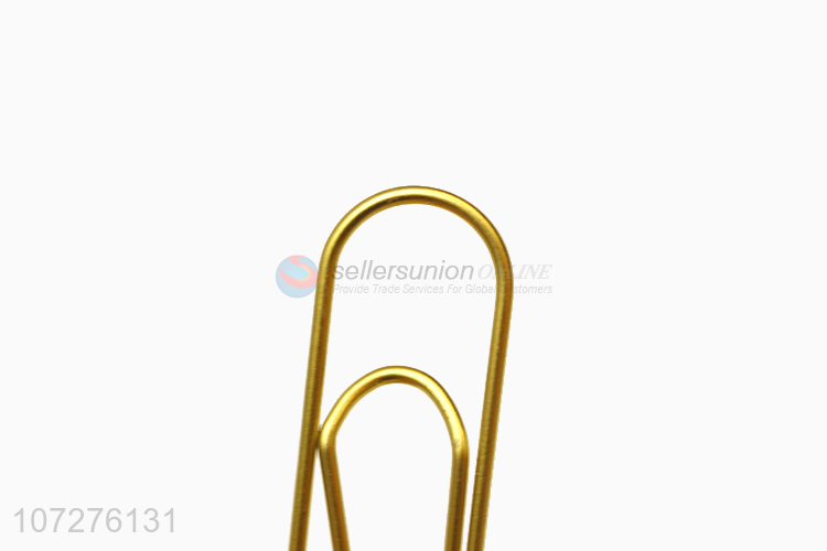 New arrival desktop decoration gold paper clip shape metal business card holder