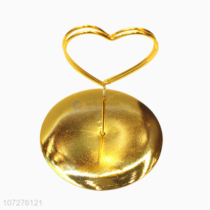 Factory wholesale gold heart shape metal name card holder for decoration