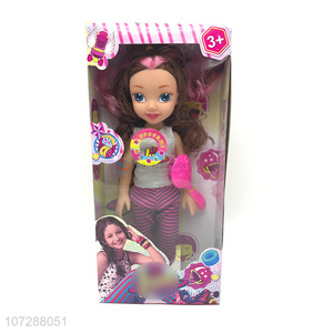 Hot Selling 14 Inch Music Baby Doll With Comb For Girls