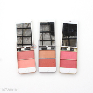 Promotional cheap creative mobile phone shape blusher pallette with brush