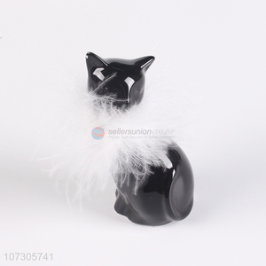 Creative design cat shape resin figurine for home decor