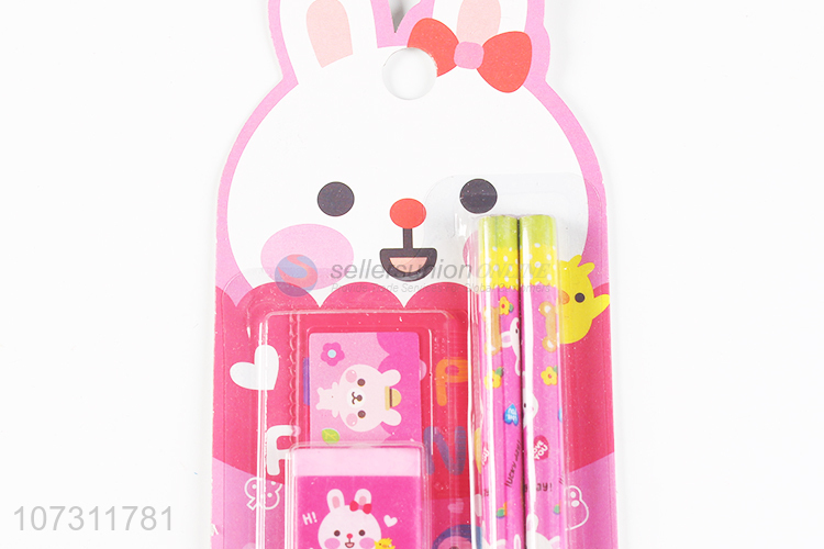 Good Quality Colorful Pencils With Ruler And Eraser Set