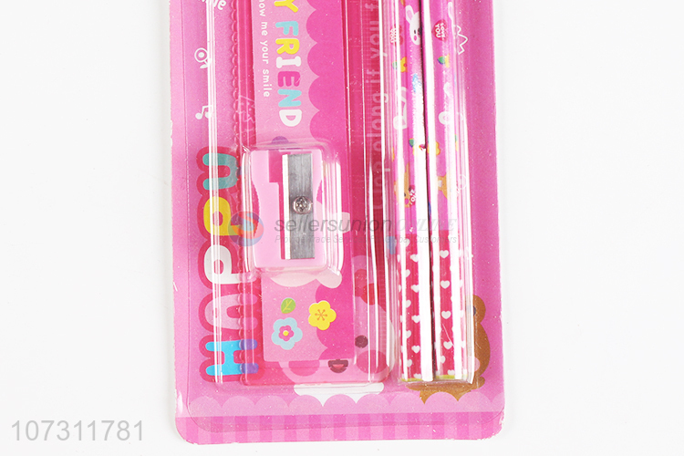 Good Quality Colorful Pencils With Ruler And Eraser Set
