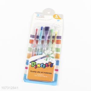 Suitable price art tools 5pcs plastic handle watercolor painting brush oil paintbrush