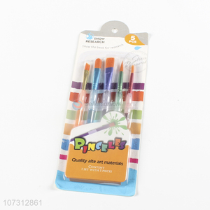 Reasonable price art tools 5pcs plastic handle watercolor painting brush oil paintbrush