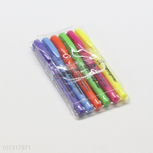 Most popular 6 colors erasable highlighters plastic fluorescent pen