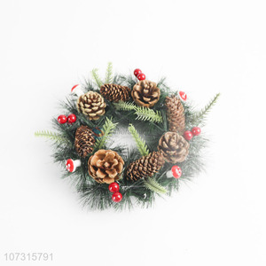 Reliable quality festival decoration Christmas wreath with pinecones