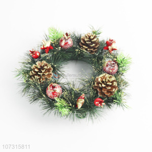 Top selling window door hanging pinecone Christmas wreath